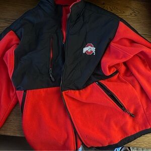 Ohio State Red and Black Fleece Jacket - Men’s Large